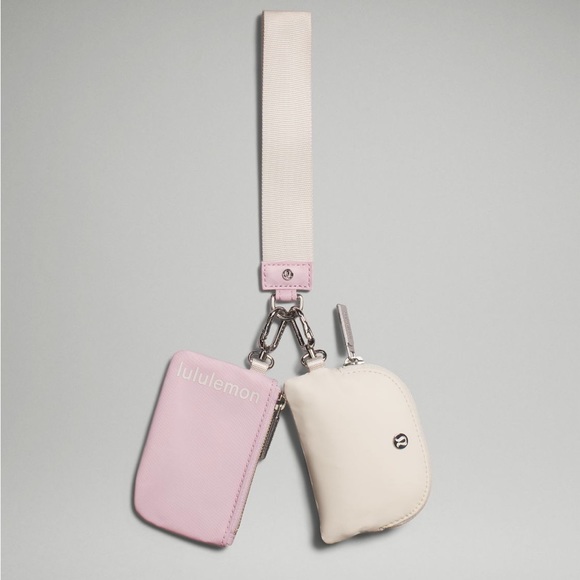 lululemon athletica Handbags - 💕 BRAND NEW W/ TAGS 💕 Lululemon Dual Pouch Wristlet • White Opal / Pink Peony
